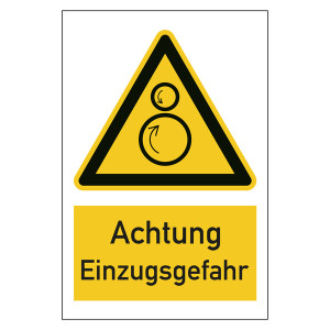 Warnzeichen Achtung Einzugsgefahr Kombischild