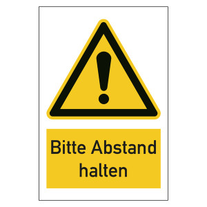 Warnzeichen Bitte Abstand halten Kombischild