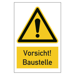 Warnzeichen Vorsicht Baustelle Kombischild