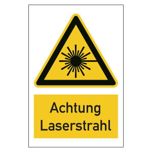 Warnzeichen Achtung Laserstrahl Kombischild