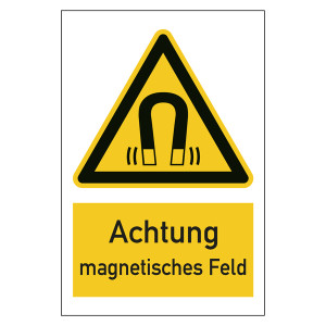 Warnzeichen Achtung magnetisches Feld Kombischild