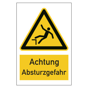Warnzeichen Achtung Absturzgefahr Kombischild
