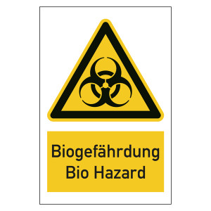 Warnzeichen Biogefährdung Bio Hazard Kombischild