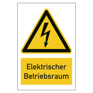 Warnzeichen Elektrischer Betriebsraum Kombischild