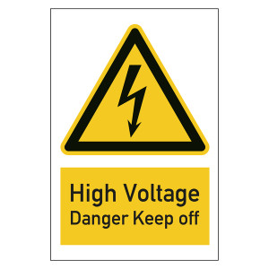 Warnzeichen High Voltage Danger Keep off Kombischild