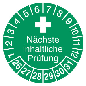 Prüfplaketten Nächste inhaltliche Prüfung Grün