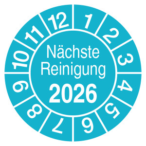 Prüfplaketten Nächste Reinigung Türkis