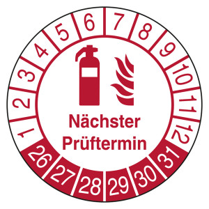 Prüfplakette Nächster Prüftermin Feuerlöscher Weiß