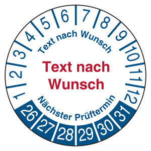 Prüfplakette Medizintechnik Weiß Nächster Prüftermin mit Wunschtext