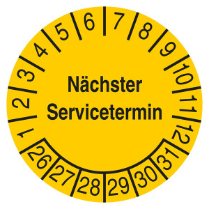 Prüfplakette Nächster Servicetermin Gelb