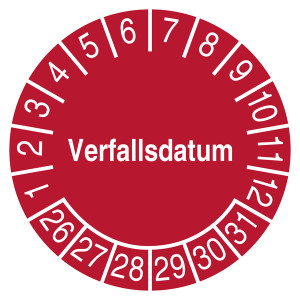 Prüfplakette Verfallsdatum Rot
