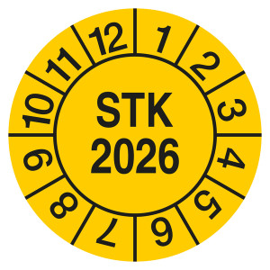 Prüfplakette STK Gelb Jahreszahl vierstellig