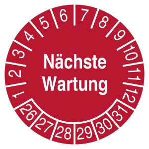 Prüfplakette Nächste Wartung Rot