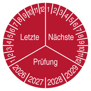 Prüfplakette Letzte Nächste Prüfung Rot