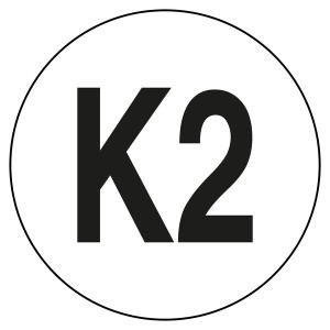 Prüfplakette K2 Weiß