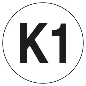 Prüfplakette K1 Weiß