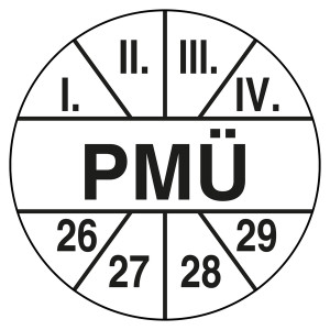 Prüfplakette PMÜ Weiß