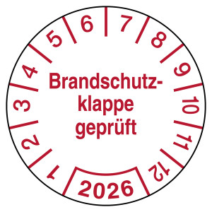Prüfplakette Brandschutzklappe geprüft Weiß