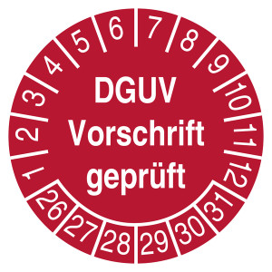 Prüfplakette DGUV Vorschrift geprüft Rot