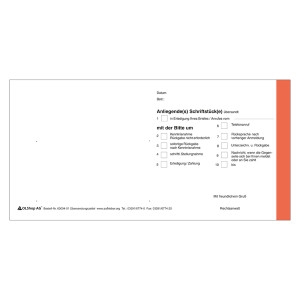Übersendungszettel mit Grußformel "Rechtsanwalt" 10 Felder 100er Pack