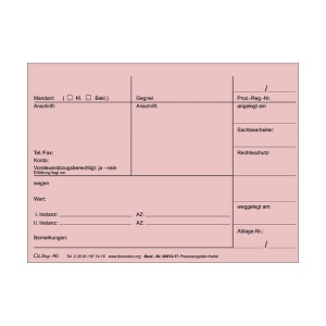 Prozessregister-Kartei rot 100er Pack