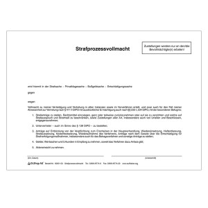 Strafprozessvollmacht 100er Pack