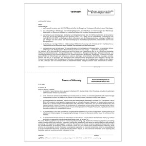 Vollmacht deutsch/englisch 100er Pack