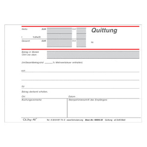 Quittungsblock 50 Satz / Block