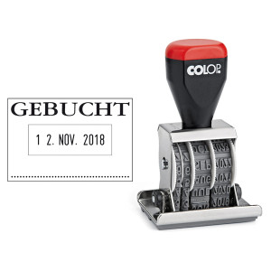 Datumstempel COLOP® mit Textplatte "GEBUCHT"