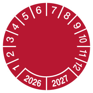 Prüfplakette zum Selbstbeschriften für 2 Jahre Rot