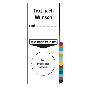 Grundplakette mit Wunschtext, nach: und zum Selbstbeschriften