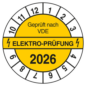 Prüfplakette ELEKTRO-PRÜFUNG Geprüft nach VDE