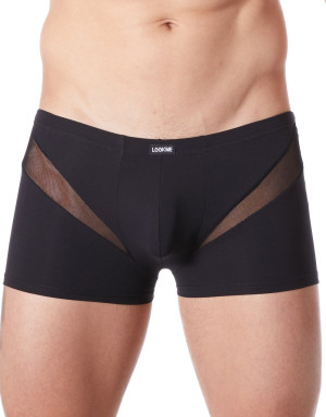 Look Me Boxer noir sexy avec fine résille en V Noir