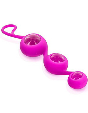 Glamy Triple boules de Geisha rose verre et silicone Rose