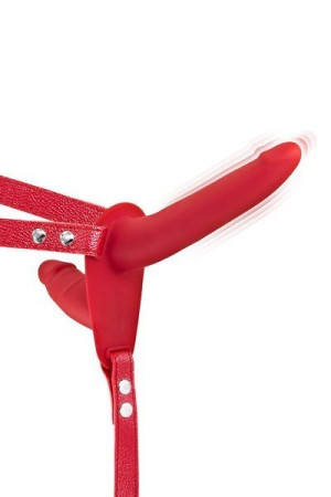 Fetish Tentation Double Gode Ceinture Rouge Vibrant USB Rouge