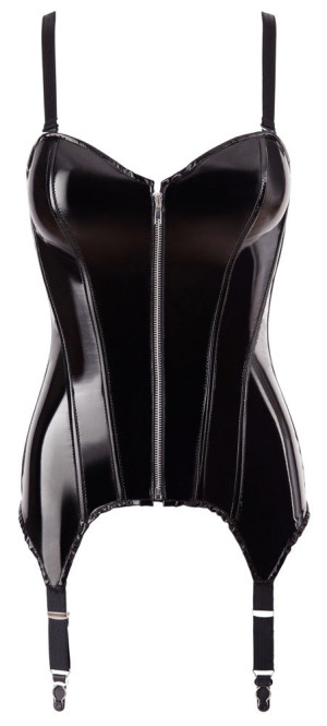 Black Level Corset en Vinyle et Lacage Noir