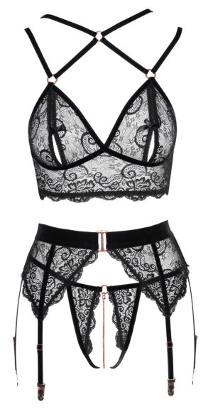 Abierta Fina Ensemble Ouvert chaines Noir