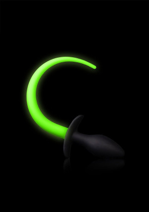 Ouch Fluo Queue Plug Flo - Glow in the Dark - Neon Green/Black