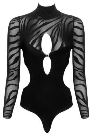 Cottelli FANTASY Body souple à manches longues Noir