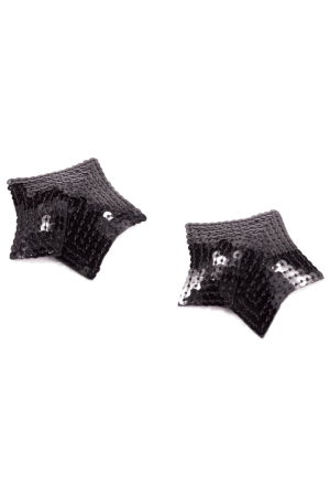 Be Lily Accessoires Paire de cache tétons adhésifs étoile pailletée sequin noir