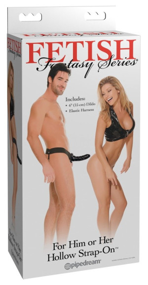 Pipedream USA Gode ceinture creux Hollow Strap on Black 18cm