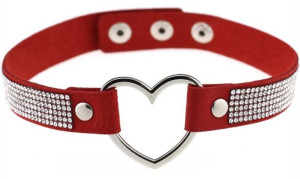 Joy Jewels Ras de cou Heart Strass Rouge