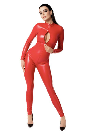 Noir HandMade Combinaison Orgia F353 wetlook Rouge