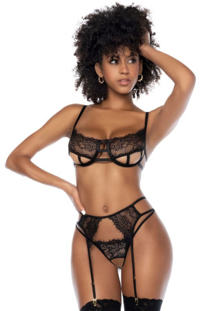 Mapalé Ensemble 3 pièces en dentelle Noir