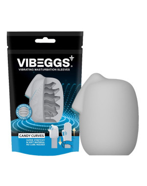 VIBEGGS Candy Curves - Manchon de masturbation vibrant - Blanc