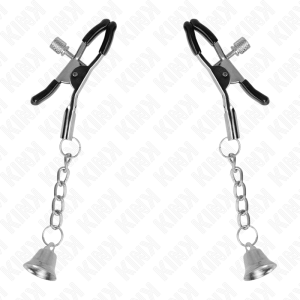 KINK NIPPLE GRIP pinces à tétons pendentif cloche argent 6 cm