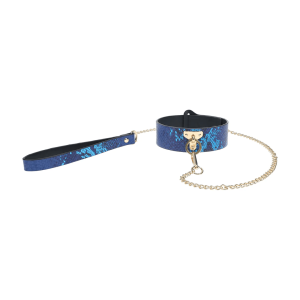 Ouch Collier et Laisse - Collection Florence - Bleu