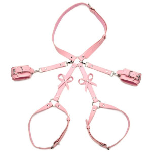 Strict Harnais de bondage avec nÅ“uds M/L - Rose