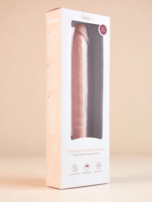 Easytoys Dildo Collection Gode ​​beige double extrémité en silicone 30cm