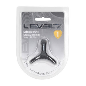 Levelz Anneau en silicone pour pénis et testicules avec grip en perles douces - Noir